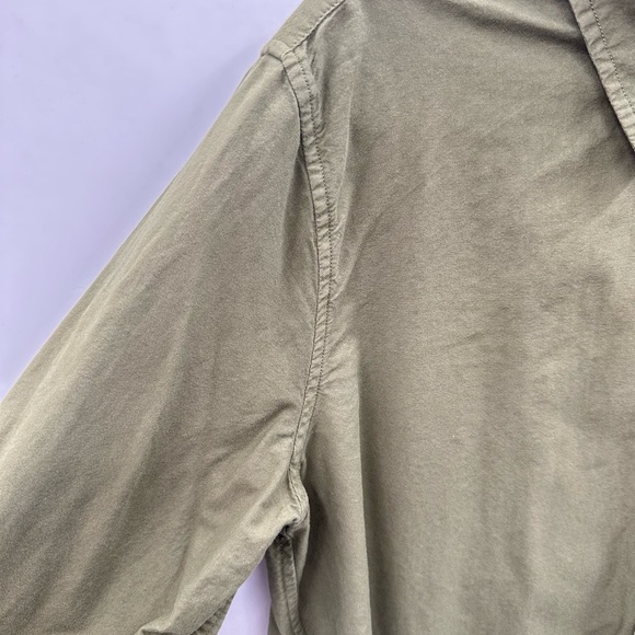 ALEX MILL organic cotton miliary green button long sleeve boho grunge blouse XL - Picture 5 of 15